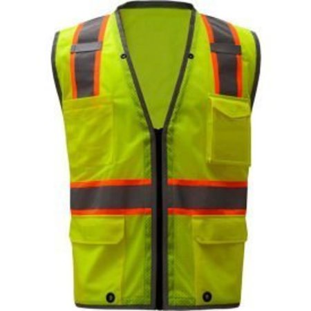 GSS SAFETY GSS Safety 1701, Class 2 Heavy Duty Safety Vest, Lime, XL 1701-XL
